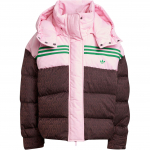 Adidas Originals 70ndad FW24 Soe Spordir&otilde;ivad Mugav Triibuline Puhverjakk Naiste &Uuml;ler&otilde;ivad Roosa Mystery-Coffee-Brown JN7653 M