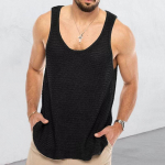 Suvine uus meeste massiivne avara varrukateta T-s&auml;rk hingav sportlik paaki 2XL must