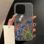 Mobiiltelefoni&uuml;mbrised iPhone 11 13 15 Pro Max 12 14 Pro Max &uuml;mbrisele iPhone 16 15 Plus 13 Pro 12 j&auml;&auml;tunud tekstuuriga maalitud koomiksililled iPhone 11 valge