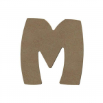 Lettre majuscule M en bois MDF &agrave; d&eacute;corer - 8 cm