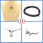 Pierres et Min&eacute;raux. Parure bijoux Bracelet Collier 1 Perle Labradorite 8 mm. Chaine en Taille personnalisable.