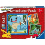 Puzzle pour enfants 3x49 pi&egrave;ces Pok&eacute;mon - Salam&egrave;che, Bulbizarre et Carapuce - D&egrave;s 5 ans - 3 posters inclus - 05586 - Ravensburger