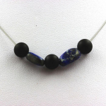 Collier - A Bijoux - Onyx noir mat 8 mm - Lapis Lazuli - Acier inoxydable - Longueur au choix