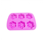 6-s&uuml;vendiline silikoonist lillekujuline koogivorm k&auml;sitsi valmistatud tarretise-mousse vorm vastupidav &scaron;okolaadi k&uuml;psetusplaat j&auml;&auml;kuubik