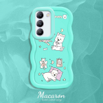 V&auml;rvitud muster Big Wave Edge pehme silikoon materjal Macaron telefoni &uuml;mbris p&otilde;rutuskindel kaitsev kummist korpus OnePlus Vivo Motorola Moto jaoks Vivo G2 5G must
