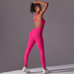 &Uuml;hes t&uuml;kis fitness kombinesoonid Naiste &uuml;hev&auml;rvilised Body Seamless Playsuit Seljata jooga spordir&otilde;ivad L Heleroosa