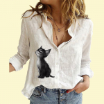 Naiste moodne n&ouml;&ouml;pidega s&auml;rk vabaaja &otilde;huke pikkade varrukatega naiste topp puuvillane linane kassimustriga pluus S valge