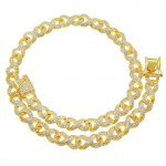 Meeste hip-hop t&auml;isteemant 8-kujuline Kuuba kaelakee keerds&otilde;lmega Gold (Bracelet) - 8 inch