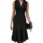 Naiste suvekleit Vabaaja V-kaelusega varrukateta kalasaba-midi kleit Pidulik kokteilikleit Igap&auml;evaseks kandmiseks m&otilde;eldud bodycon kleit XL roheline