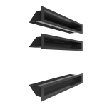 VENTILAATIKATE KOMPLEKT 3x sirge klaaspaneeliga kaminale