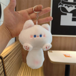 Kawaii pehme t&auml;idisega looma v&auml;ike kass v&otilde;tmehoidja pl&uuml;&uuml;sist kott auto ripats v&otilde;tmehoidja isetegemise nipsasjadega laste topitud loomade m&auml;nguasjad