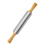 Roostevabast terasest taignarull pitsataina k&uuml;psetamiseks, leivapiruka kondiitritooted, puidust k&auml;epidemetega Reguleeritava paksusega k&ouml;&ouml;git&ouml;&ouml;riistad 38cm