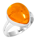 925 Sterling H&otilde;be S&otilde;rmus Naised V&auml;&auml;riskivi K&auml;sitsi Valmistatud Ehted Kihlas&otilde;rmus Merevaik Amet&uuml;st Must On&uuml;ks Karneool Granaat Kvartskivi Roheline On&uuml;ks Kuldne Kivi Boho 8.5 merevaigukollane