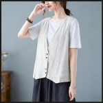 Outer Wear Large Size Vest Naiste suvine &otilde;huke vest varrukateta vest 7XL valge