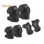 6 tk/komplekt lastele uisutamise kaitsevarustuse komplekt p&otilde;lve- ja k&uuml;&uuml;narnukipadjaga randmekaitsmega rulluisutamiseks, rula, t&otilde;ukeratta ja jalgrattas&otilde;idu ohutusvarustus must