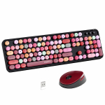 Mofi Sweet juhtmevaba retrostiilis klaviatuuri ja hiire komplekt: Ergonoomiliselt kujundatud, 104 klahvi, Kasulik s&uuml;learvutiga m&auml;ngimiseks ja kontorit&ouml;&ouml;deks must