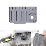 Drain Tray Silicone Faucet Pad for Kitchen Counter Slope Splashproof Sturdy Easy to Clean, Non hall v&auml;rv