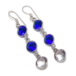 Natural Blue Topaz, Topaz 925 Sterling Silver Jewelry Earring 2.29 n7o17