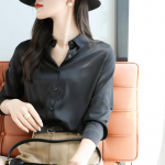 Mood vabaaja kontori naiste satiins&auml;rk avara pikkade varrukatega topid Solid Plus Size naiste pluusid Elegantne n&ouml;&ouml;bitav Vintage lihtsad naiste s&auml;rgid 25678 2XL