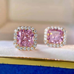 Huitan Princess Pink Cubic Zirconia Stud K&otilde;rvar&otilde;ngad Kuldsed K&otilde;rva Aksessuaarid Naistele Magusad K&otilde;rvar&otilde;ngad Pulmaehted
