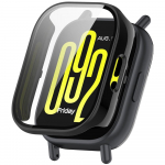 PC-&uuml;mbris + klaas Xiaomi Redmi Watch 5 Active Case karastatud klaasist kilega kaitseraua kaitsekate Redmi Watch 5 Lite jaoks Redmi Watch 5 Active must
