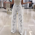Naiste &uuml;hev&auml;rvilised vabaaja p&uuml;ksid, mitmek&uuml;lgsed, slim fit, pitsist lapit&ouml;&ouml;ga, denim-drape p&uuml;ksid XXL must