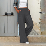 Naiste vabaaja taskuga laiad p&uuml;ksid, moodne puuvillane ja linane lahtine p&uuml;ksid S must