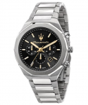 Maserati Stile Chronograph Must sihver Kvarts R8873642010 100M Meeste k&auml;ekell must