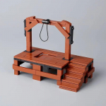 MOC Keskaja Ehitusklotside Komplekt Rippuv Puur Giljotiin Loss Purskkaev L&otilde;ke Telk Teadetetahvel H&auml;rjavanker Vanker Kingitus M&auml;nguasi