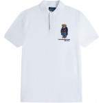 Polo Ralph Lauren SS25 Karumustriga Sirge L&otilde;ikega L&uuml;hikeste Varrukatega Polo S&auml;rk Meeste pealsed Valge 710766441-002 M
