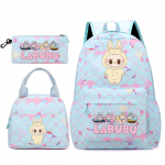 3 tk/komplekt Seljakott t&uuml;drukule kooli teismelisele &otilde;pilasele seljakott naistele seljakott l&otilde;unakottide ja pliiatsikotiga, kalasoomuste stiilis kotid