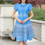 ZANZEA Naiste vabaaja &uuml;mara kaelusega suvine l&uuml;hikeste varrukatega tr&uuml;kimustriga kleit S roosa