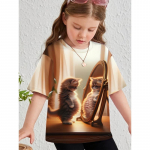 Lasteriided T&uuml;drukute riided L&uuml;hikeste varrukatega T&uuml;drukute T-s&auml;rk Multikad Loomad Tr&uuml;kitud vabaaja O-kaelusega T&uuml;drukutele Laste suver&otilde;ivad 100