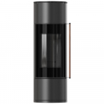 Wood burning stove KRATKI AMBLER &Oslash; 150 7 kW black thermotec, self closing door, Jatoba wood handle