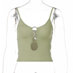 Kevadine mood rinnakorvi v&auml;ljal&otilde;ige naba Slim Fit Sling Top Fashion Temperament elegantsed naiste riided S