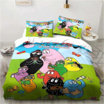 3D multikakomplekt B-Barbapapa tekikott ja padjap&uuml;&uuml;rid Pehme nahas&otilde;bralik &Uuml;hekordne King suurus Lastele S&uuml;nnip&auml;evakingitus 2pcsAuSingle140x210