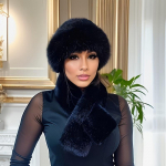 2-osaline/1-komplektne naiste paksendatud soe kunstkarusnahast m&uuml;tsi ja salli komplekt &ndash; pol&uuml;ester kudum, kr&otilde;pskinnitusega talvised k&otilde;rvasoojendid, moodne mongoolia stiil