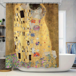 Kuldne du&scaron;ikardin Gustav Klimti teose Suudlus kunstitr&uuml;kiga vannitoa sisustuseks Unikaalsed kodu sisustuse ideed Kaasaegne seinale riputatav 150x200cm