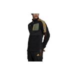 Adidas Jalgpall Sport Triibuline sametkrae Logo Jope Meeste &Uuml;ler&otilde;ivad Must H33668 S