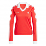 Adidas Originals Sporty & Rich Koost&ouml;&ouml; SS24 Triibuline Disain Mitmek&uuml;lgne Mugav Moodne Pullover Pikkade Varrukatega Jalgpallis&auml;rk Naiste topid Punane JI9277 S