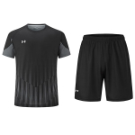 Under Armour L&otilde;tv triibuline pusa l&uuml;hikeste varrukatega &uuml;hev&auml;rvilised l&uuml;hikesed p&uuml;ksid vabaaja spordikomplekt unisex komplektid Must 24500507-001+23500203-001 S