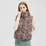 Uus s&uuml;gis-talvine mood leopardmustriga vest naistele, p&uuml;stkraega, soe vest-mantel, trendikas 2XL beige