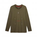 On X Pleasures X The Loop Collaborati SS25 Br&auml;ndi Logo Fashi Hingav Pikkade Varrukatega T-s&auml;rk Meeste Topid Oliiv 1MF10360153 S