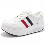 Naiste mokassiinid tossud k&otilde;rguse suurendusega valgest nahast platvorm vabaaja paksu tallaga lift-raputusjalatsid EU:37 oranž