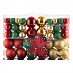 J&otilde;ulukuuse kaunistuste komplekt: 100 t&uuml;kki koos puuotsa t&auml;htede, siltide, &otilde;&otilde;nsate plastpalli ja kuuseehetega. Christmas ball portable box