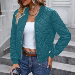 Naiste t&otilde;mblukuga pikkade varrukatega p&uuml;stkraega ruuduline kitsas baseball-patsutatud pealispluus jakk mantel M