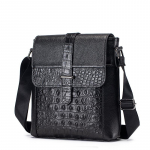 Meeste Krokodillitr&uuml;kiga &Uuml;he&otilde;laline Kott, Retro Ehtne Nahast Meeste Crossbody Kott must