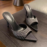 Moodsad Kristallist K&otilde;rge Kontsaga Sussid Terava Ninaga Kontsaga Sandaalid Naiste Kingad 2025 Suvi Uus Moetrend Stiletod Pumbad Kleit Zapatillas De Mujer 35