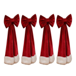 J&otilde;ulud Samettoolide V&ouml;&ouml;d 11,8 x 29,5 Burgundiapunased Tooli Lipsud Lipsuga Kinnitusega J&otilde;ulupidustusteks Pulmadeks S&uuml;nnip&auml;evapeoks S&ouml;&ouml;gitoa Kaunistus 4pcs B brown