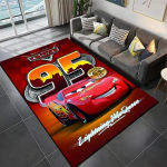 Disney Lightning McQueen Auto Tr&uuml;kiga Vaip Laste Elutuba M&auml;ngimine Libisemisvastane Pehme Sissep&auml;&auml;su P&otilde;himatt Magamistuba Kodu Sisustus Vaip 80x120cm